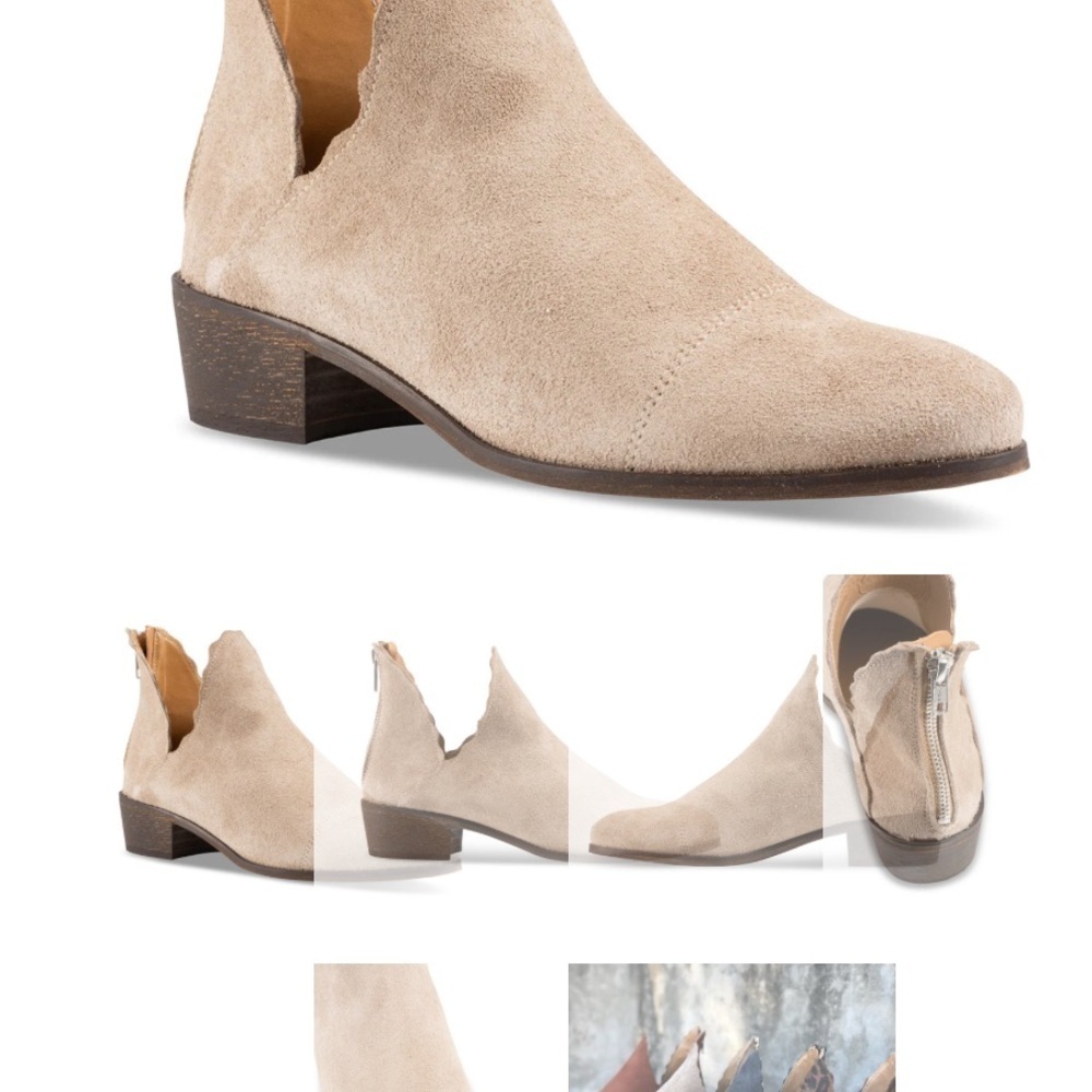 Klub Nicvo Bae women’s Sz 8 Scallop Bootie Beige Ankle Booties - Picture 2 of 11